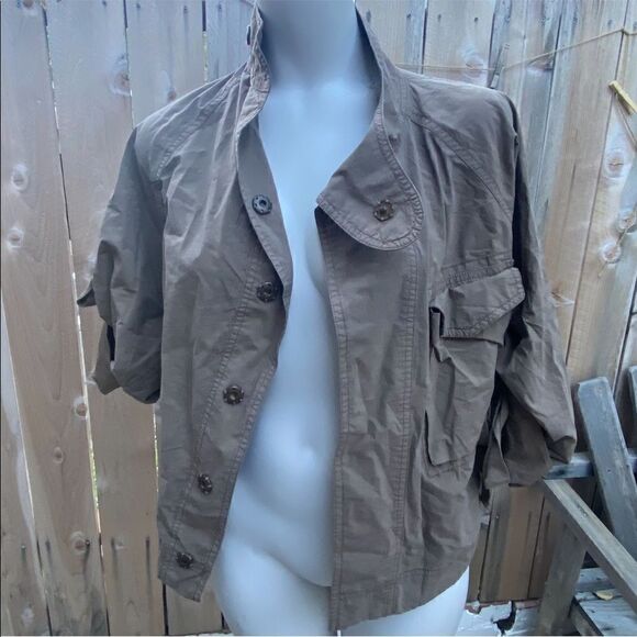 All Saints lightweight cotton taupe jacket size 4 - Picture 3 of 10